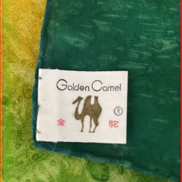 Golden Camel of Shanghai Hand Rolled and Hand Printed 100% Silk Square Scarf - Picture 11 of 12